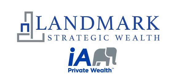 Landmark Strategic Wealth and iA Private Wealth logos with elephant icon on white, Silverwood's lounge sponsor.